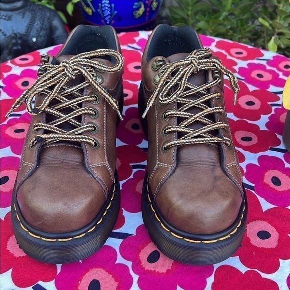 🏴󠁧󠁢󠁥󠁮󠁧󠁿 Vintage Dr. Martens Made in England Platform Oxfords UK 5 - Picture 7 of 13